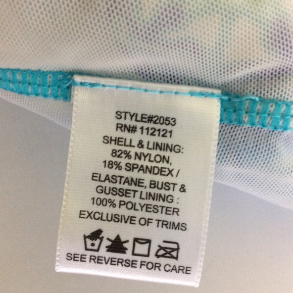 Spanx Love Your Assets Swimsuit Size Medium Blue One Piece Geometric Support - Picture 10 of 16